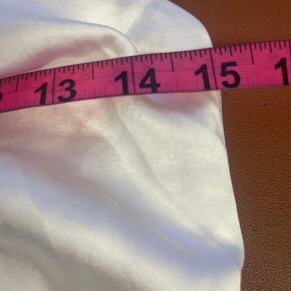 LULU'S XS Ivory Adoring Angel Wide-Leg Sleeveless Satin Halter Jumpsuit b87 flaw - Picture 10 of 13